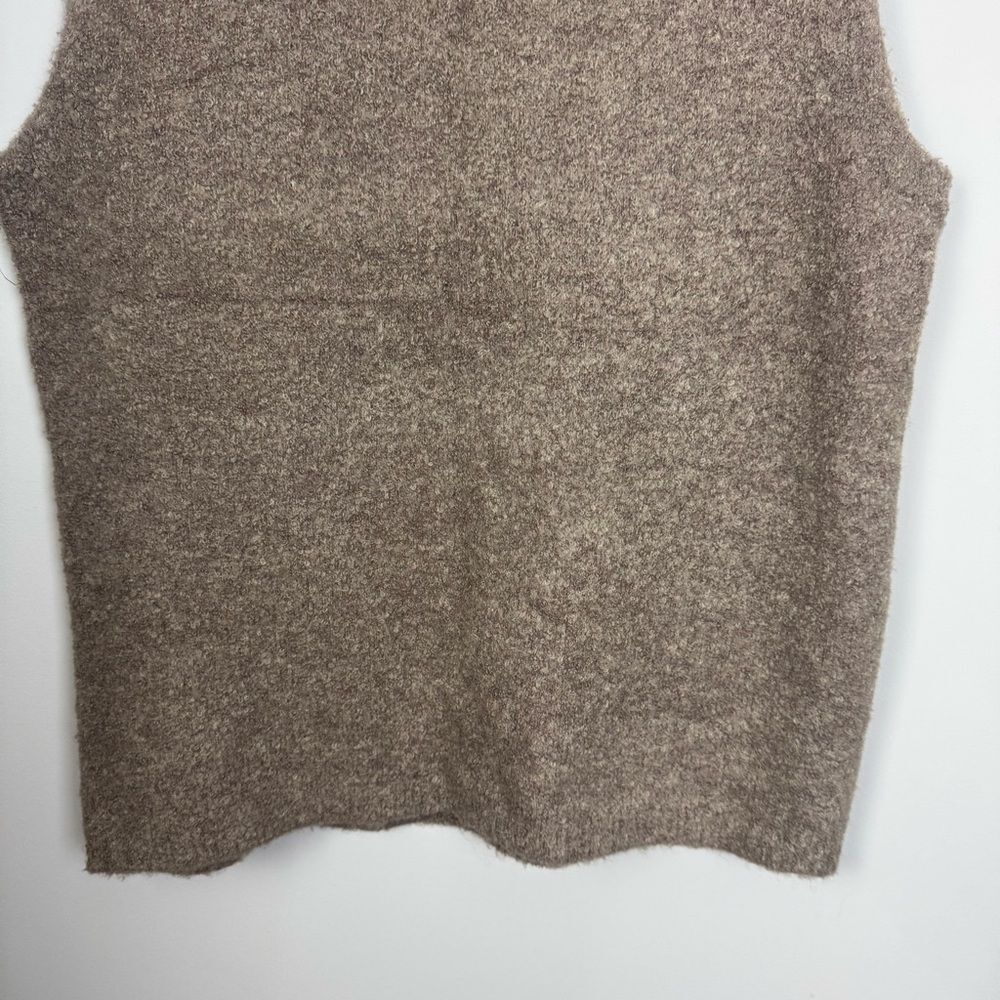 ZARA | Light Brown Sleeveless Sweater Structured Shoulder Women’s Size Small - Picture 5 of 8
